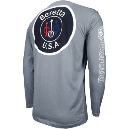 Beretta T-shirt Long Sleeve - Usa Logo Medium Dove Gray