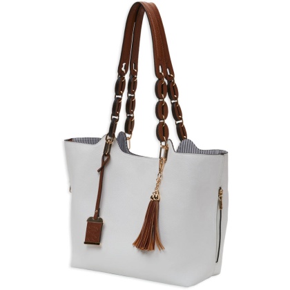 Bulldog Concealed Carry Purse - Braided Tote Style White