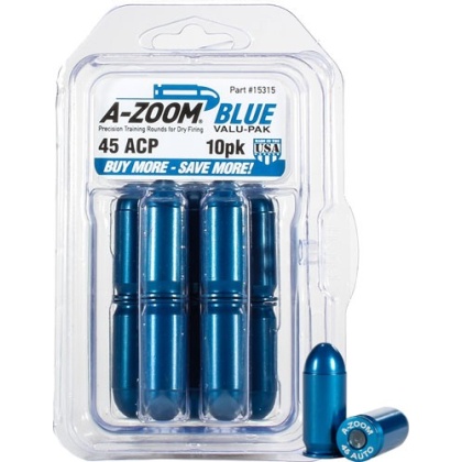 A-zoom Metal Snap Cap Blue - .45acp 10-pack