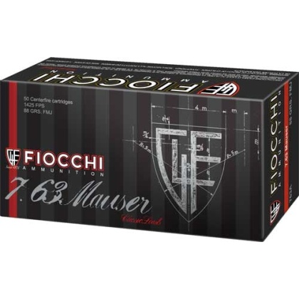 Fiocchi Ammo 7.63 Mauser 88gr. - Fmj 50-pack