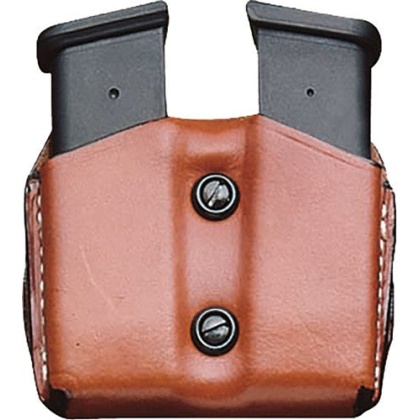 Desantis Double Mag Pouch Owb - Leather Glock 43 Tan