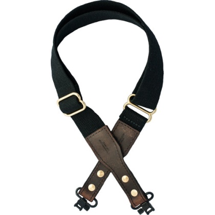 Versacarry Cotton Web Sling - W- Leather Ends & Swivels Blk