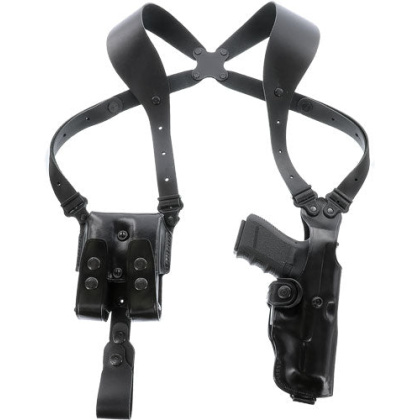 Galco Vertical Shoulder System - 4.0 Ambi Leather Glock 19 Blk