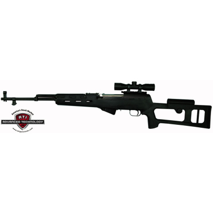 Adv. Tech. Stock For Sks Rifle - Fiberforce Style Black Syn