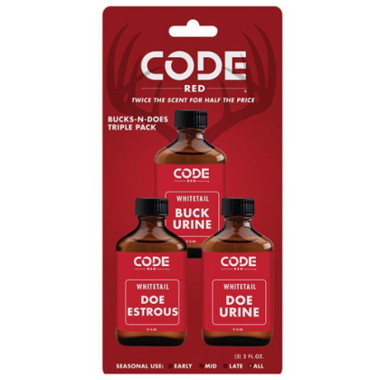 Code Red Deer Lure Bucks-n- - Does Triple Pack 2fl Oz-ea