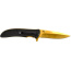 Guard Dog Knife Blk G10 Handle - Gold Blade Folder 3.5