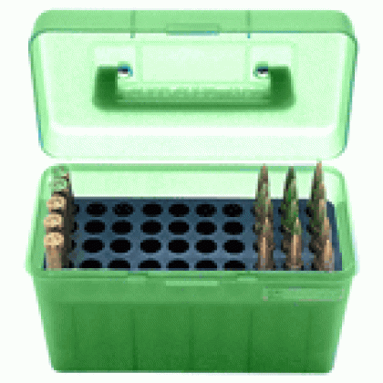 Mtm Deluxe Ammo Box 50-rounds - Lg Rifle .220swift-30-06 Green