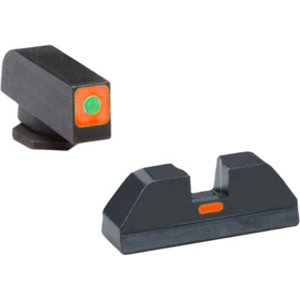 Ameriglo Cap Sight Set Green- - Green W-orange Line Glck 42-43
